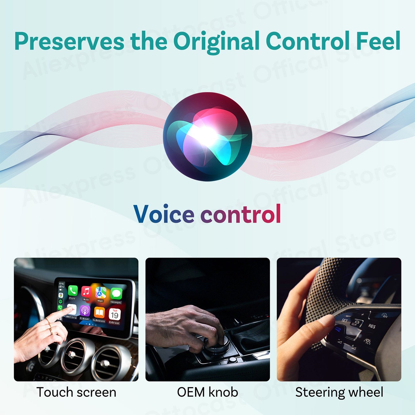 Adaptador OTTOCAST Mini Slim Cube sem fio para CarPlay e Android Auto, 2 em 1, USB, acessórios inteligentes para carro VW Haval Audi Kia Porsche Lexus