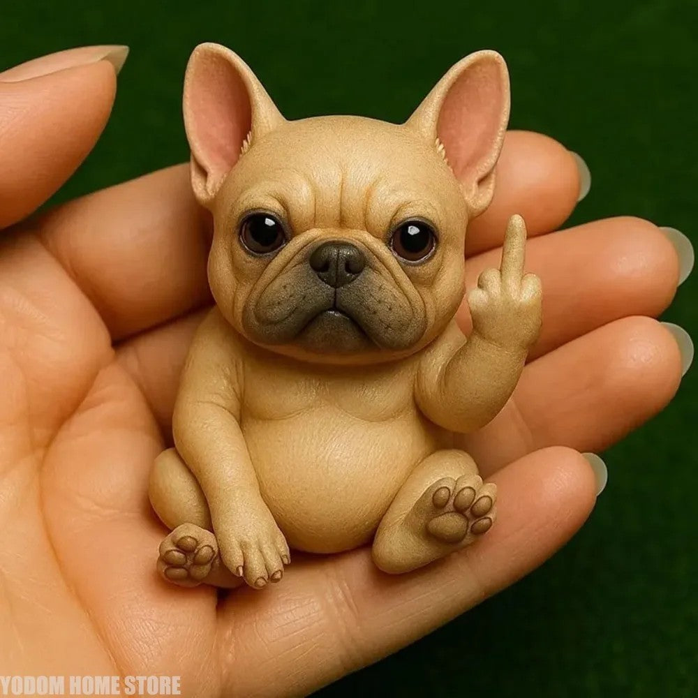 Funny Animal Middle Finger Statue - Cute Resin Mini Sculpture for Desk, Perfect Offices Prank Home Decor Modern Style Figurines