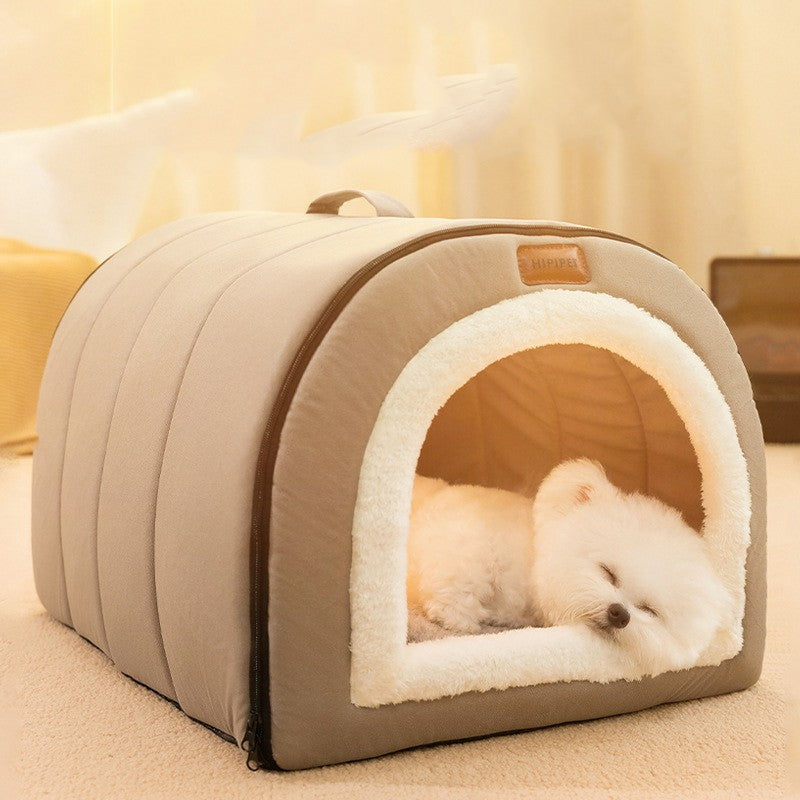 Cama de Cachorro de Inverno Autorrequecível Casa de Filhotes Aconchegante Tenda de Dormir para Gatos Caverna para Gatos Camas Ninho de Gatinhos Interno Cabana de Canil para Cães Gatos Pequenos e Médios