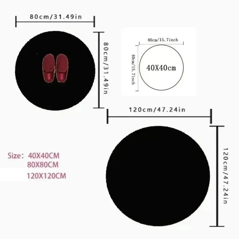 Round Christmas Carpet Festive Area Rug Non-Slip Wear-resistant Circle Carpet for Living Room Bedroom Soft Floor Mat Home Decor