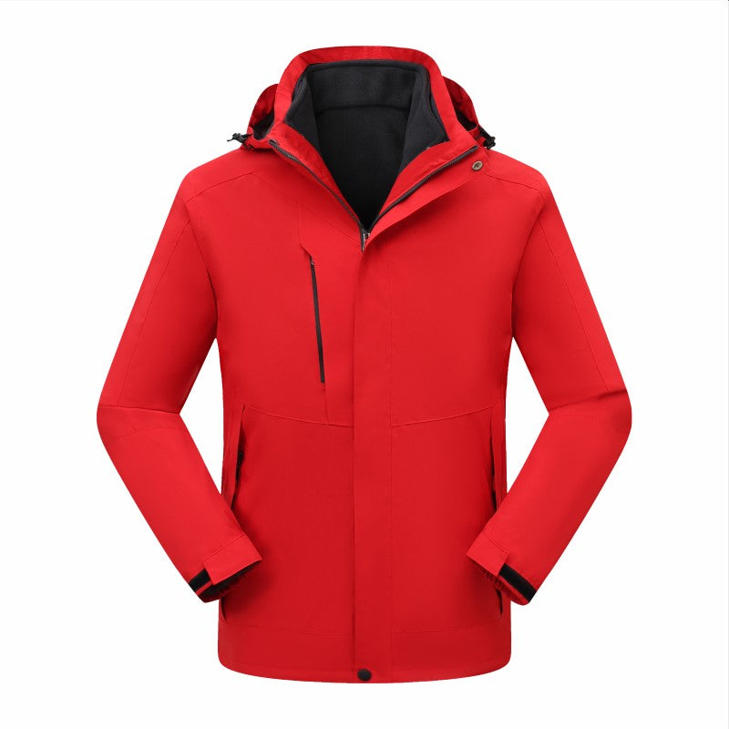 Customized Windbreaker printing free logo image picture thick fleece lined jackets outdoor sportswear windproof coat team clothi