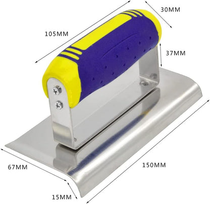 Conjunto de 2 peças de ferramentas para concreto, plaina e sulcador de mão de aço inoxidável, kit de ferramentas de acabamento para gesso e cimento