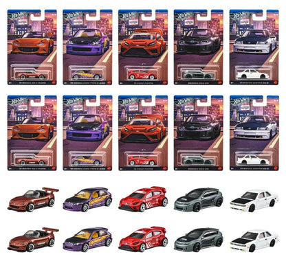 Nova Série Hot Wheels Silver Compact Kings Modelos de Carros Colecionáveis em Escala 1:64 Ford Honda Civic Subaru WRX Mazda Nissan de Liga Leve