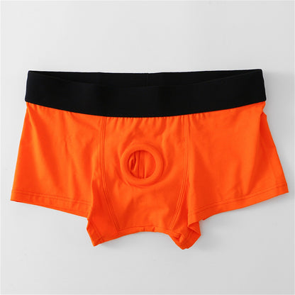 CLEVER-MENMODE Men Underpants Penis Open Pouch Hole Boxer Shorts Cockring Panties Cotton Underwear Boxershorts hombre