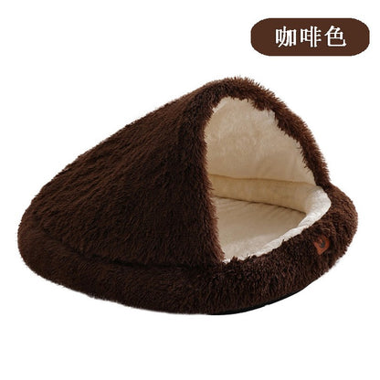 Cama Quente de Inverno para Gatos e Cães em Formato Fechado, Ninho para Gatos, Cama para Cães