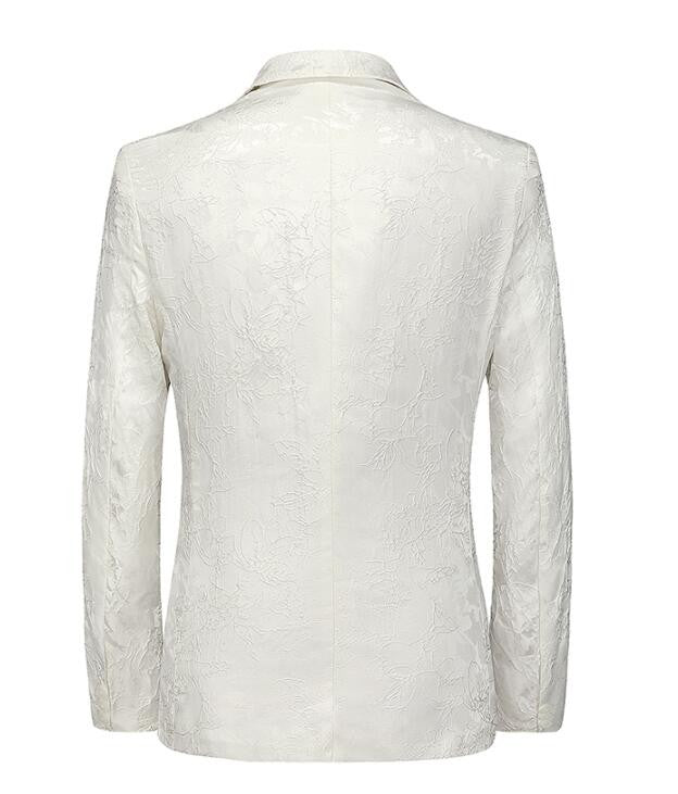 Classic Black Jacquard Suit Male Business Casual Coat Size 6XL-S Fashion Men Wedding Party Tuxedo Dress Blazers Slim Fit Tops