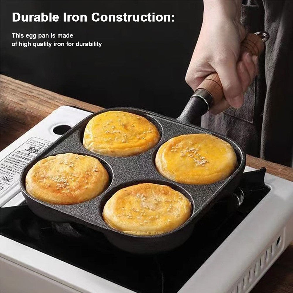 4-Hole Egg Frying Pan Nonstick Cookware Steak Pancake Pans Omelet Pan Frying Pot Suitable for Gas Stove Induction Cooker
