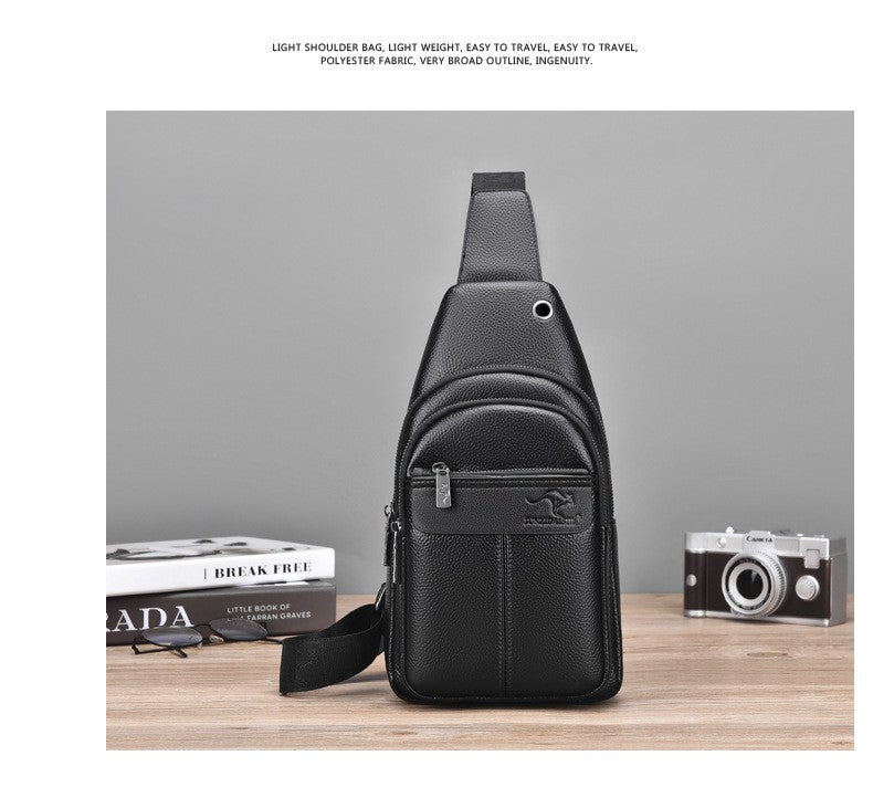 Luxury Brand Kangaroo Leather Men Chest Bag Travel Hiking CrossBody Bag Male Messenger Bag For Men Leather Chest Pack Sling Bag