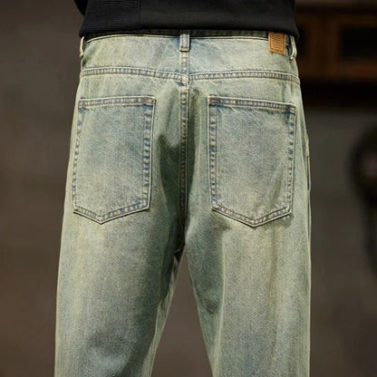 2025 Autumn and Winter New Loose and Versatile Harem Pants Retro Simple Fashion Solid Color Comfortable Versatile Jeans for Men