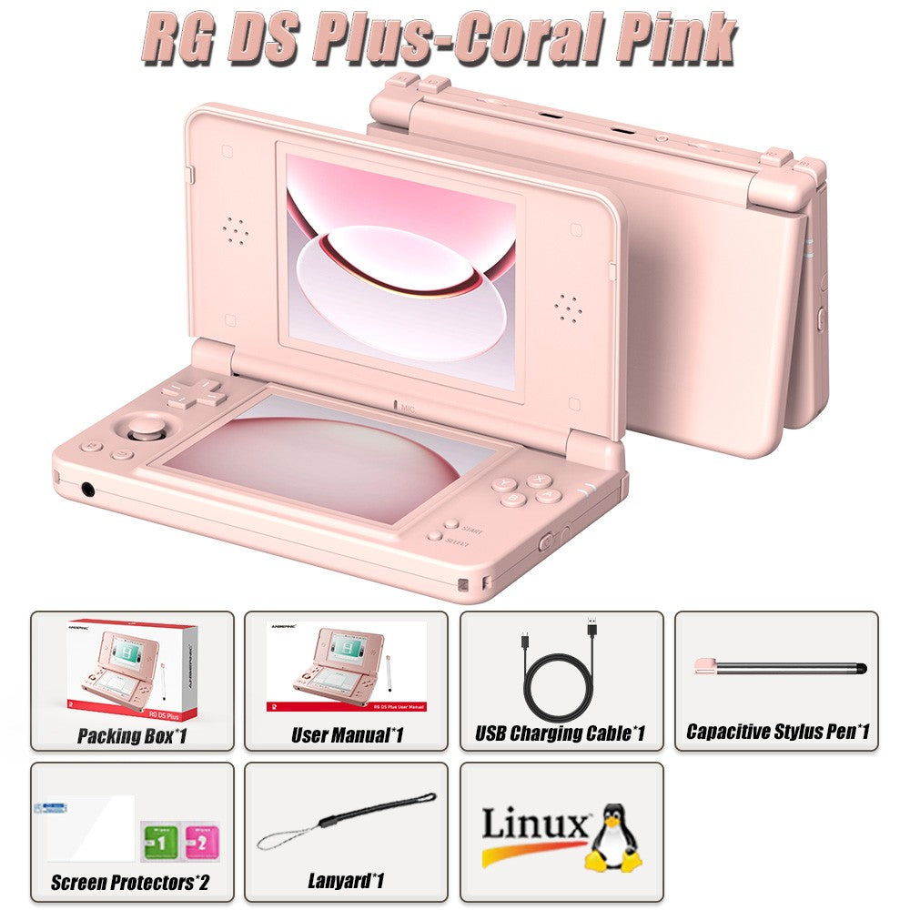 Anbernic RG  DS Plus Retro Handheld Game Console Dual Screen 4.3 Inch IPS RK3568 Linux 1GB RAM 16GB TF WiFi Bluetooth 4000mAh