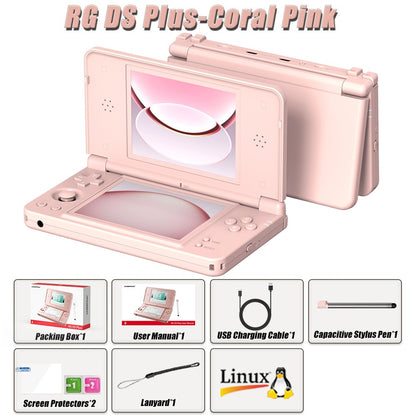 Anbernic RG  DS Plus Retro Handheld Game Console Dual Screen 4.3 Inch IPS RK3568 Linux 1GB RAM 16GB TF WiFi Bluetooth 4000mAh