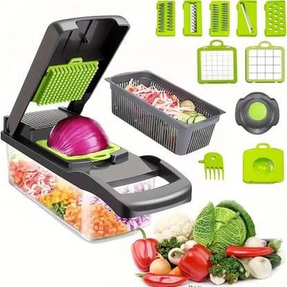 Multi-functional vegetable cutter, kitchen household, potato shreds, shredded and diced, radish grater, slicer