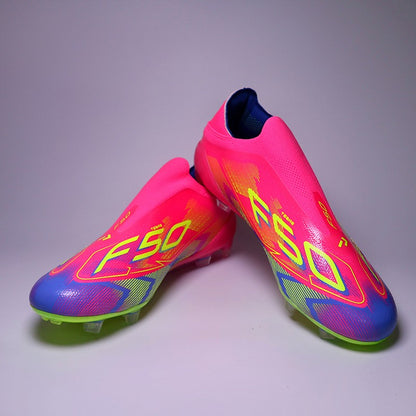 SLIP-ON Mens Soccer Shoes Non-Slip Turf Soccer Cleats for Youth  Without-Lace TF/FG Training Football Boots Chuteira Campo 35-45