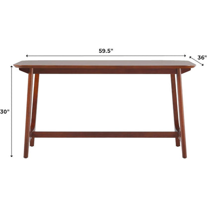 Mid-Century Modern Solid Wood Trestle Base Dining Table, 60 Inch