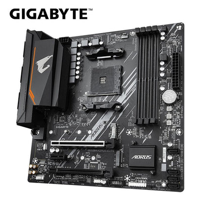 Placa-mãe GIGABYTE Nova B550M AORUS ELITE Micro-ATX Soquete AM4 para CPU Ryzen Série 5000 4000 3000 DDR4 de Canal Duplo SATA3 M.2