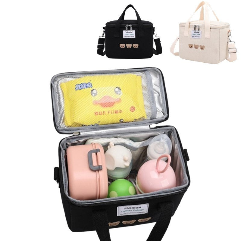 Cartoon Bear Mommy Bag Baby Feeding Bottle Cooler Bag Thermos for Children Thermal Infant Thermo Bottles Mother Kids