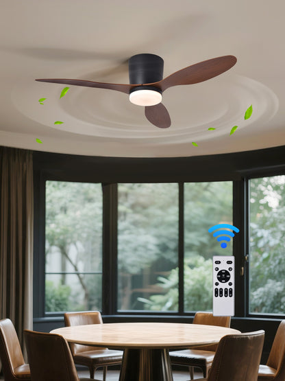 Ceiling Fan With Light,42 Inch Low Profile Ceiling Fan with remote control, For Indoor and Covered Outdoor