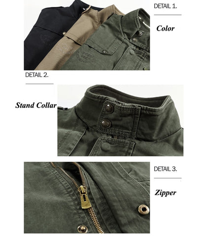 Autumn Men's Military Jacket Casual Man Stand Collar Cotton Business Coats Men Multi-pocket Windbreaker Jackets Clothing 7XL