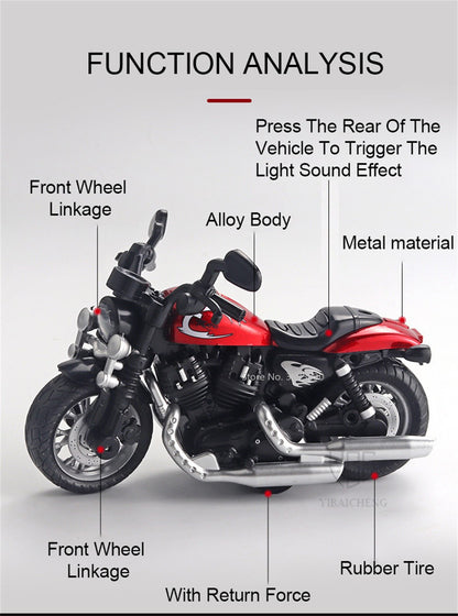 Modelo de Moto Kawasaki Escala 1:12 Miniatura em Liga Leve Brinquedo Carro Som Luz Pneus de Borracha Motocicletas Veículo Presente Perfeito para Meninos