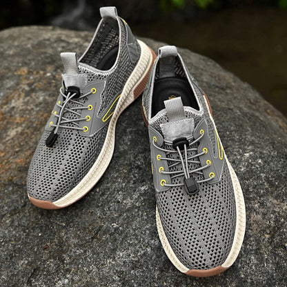 Sapatos Masculinos Casuais de Couro Genuíno para Exteriores Marca de Sapatos Masculinos para Escalada Caminhada Viagem Sapatilhas Respiráveis Masculinas Calçados de Verão