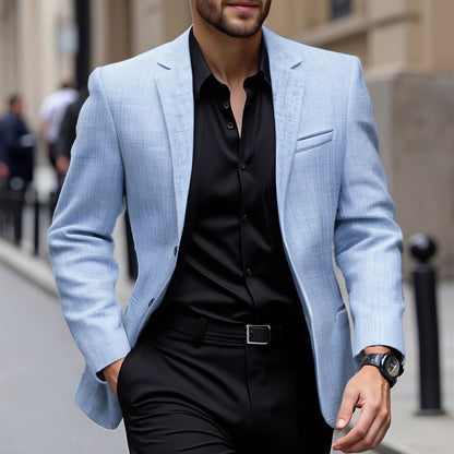 Men s Casual Blazer Single Button Stylish Solid Lapel V Neck Long Sleeve Sport Coats for Spring and Fall