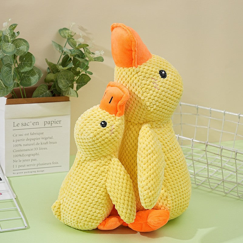 Brinquedos para Cães Pato de Pelúcia para Pequenos e Grandes Cães Resistente à Mordida Ranger os Dentes Brinquedo de Pato que Emite Som para Aliviar o Estresse