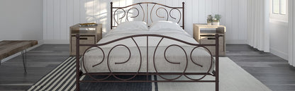 Cama de Plataforma Estofada com 28 cm de Altura para Suporte Elevado de Colchão, Não Necessita de Box Spring, Queen, Couro Sintético Preto