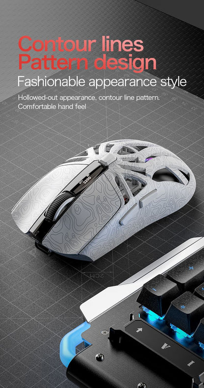 SMAILWOLF M8 Triple-Mode Wireless Mouse Connectivity for PC&Laptop 12000 DPI RGB Gaming Mouse with Magnetic Charging