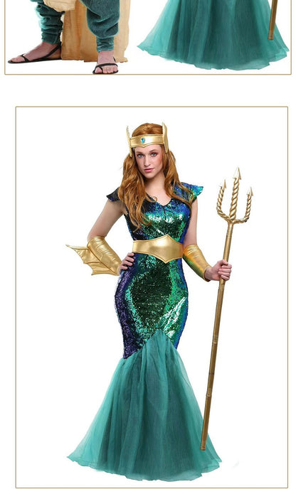 Sea King costume Halloween costume Pharaoh costume cosplay Justice League adult male and female performance costumes