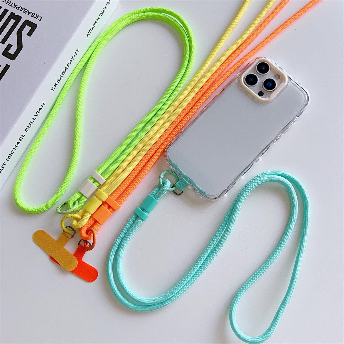 1 Peça Cordão Universal Longo para Celular Alça de Pescoço ou Transversal com Clipe de Conexão para Capa