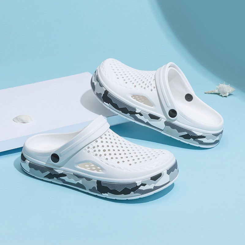 New Men's Sandals Driver Shoes EVA Light Slippers Unisex Colorful Camouflage Decoration Summer Beach Shoes Zapatos Hombre