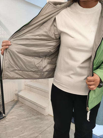 Fenggejiwo women's silk camel velvet baseball jacket casual silk jacket solid color double-sided jacket