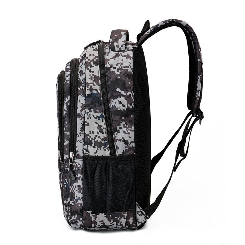Mochila camuflada unissex | bolsa de viagem multi-bolso, adequada para atividades ao ar livre e viagens curtas - mochila de trilha preta