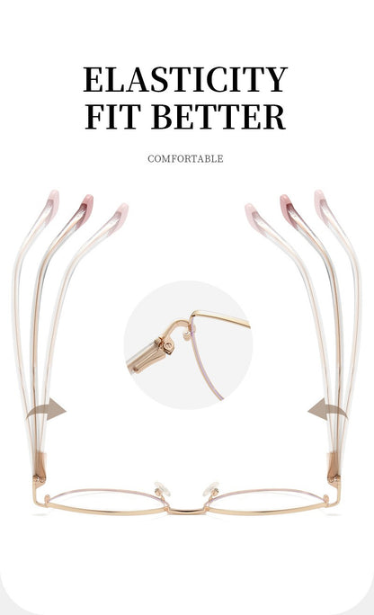 VICKY New Personalized Simple Cat's Eye Fashion Design Women's Anti-Blue Light Reading Glasses Customizable Prescription 78001