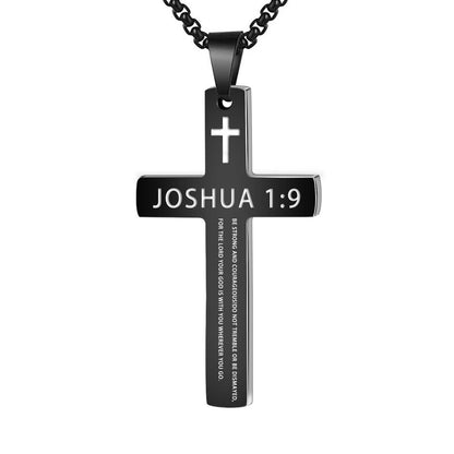 Colar Masculino Minimalista Aço Inoxidável Cruz de Jesus para Homem