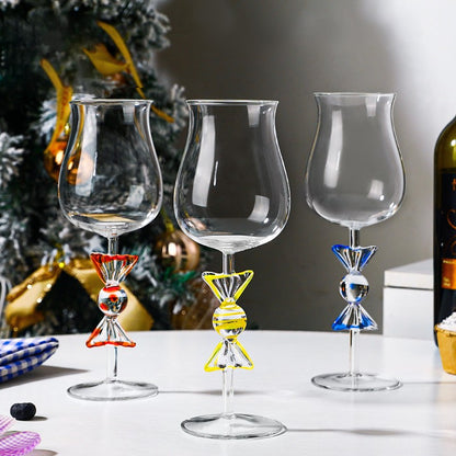 Copo de Vidro Criativo de Alta Boro para Doces, Taça Alta, Presente de Natal, Taça de Vinho Tinto para Doces de Alta Qualidade para Casa