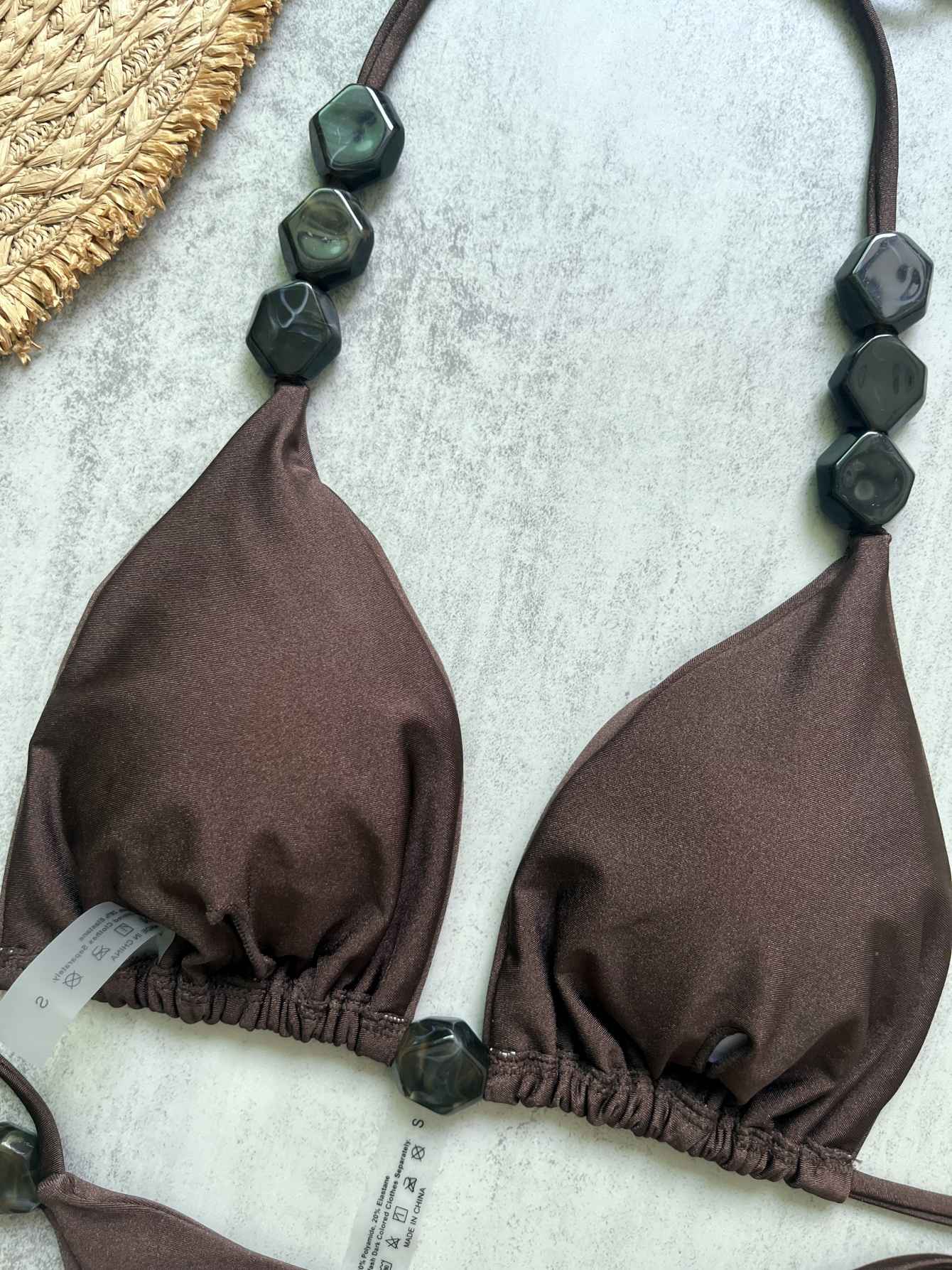 2025 Sexy Bead Bikini Swimwear Women Halter Bikini Swimsuit Beach Halter V Neck Bikini Set Beachwear Summer Bathing Suit