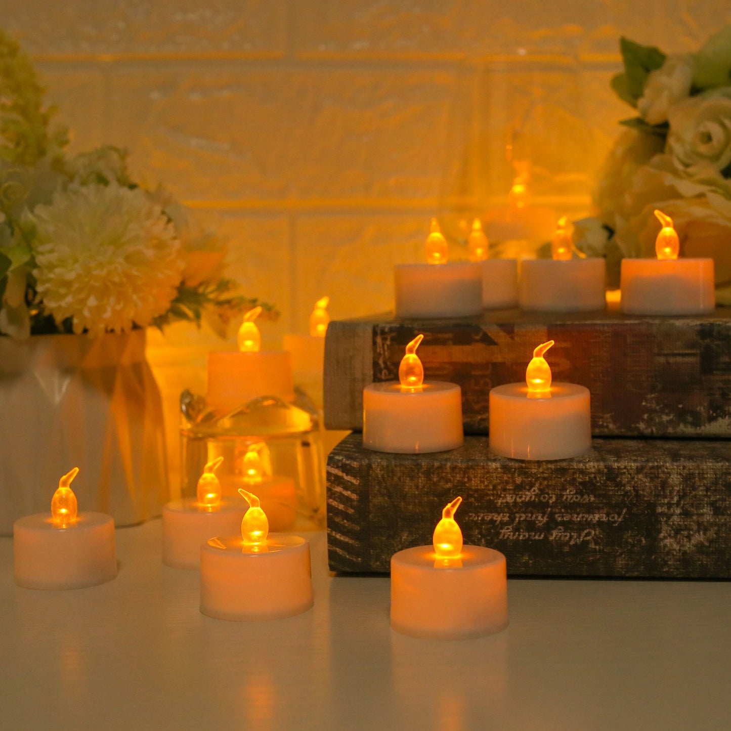 LED Candles 24/12 Pack Flameless Flickering Tea Light Warm White Candle for Party Wedding Birthday Christmas Gifts Home Decor