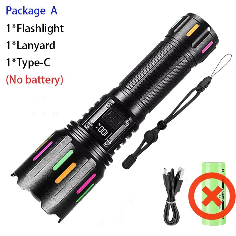 Super Powerful LED Flashlight 1000000LM High Power Torch Strong Light 800W Led Flash Light Rechargeable Hunting Tactical Lantern