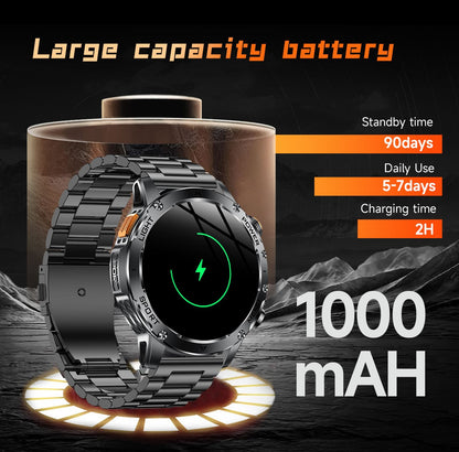 2025 Novo Smartwatch Militar T-Rex 3 Ultra Bateria de 1000mAh 5ATM À Prova D'água Lanterna Monitor Cardíaco Rastreador Esportivo Smartwatch Masculino