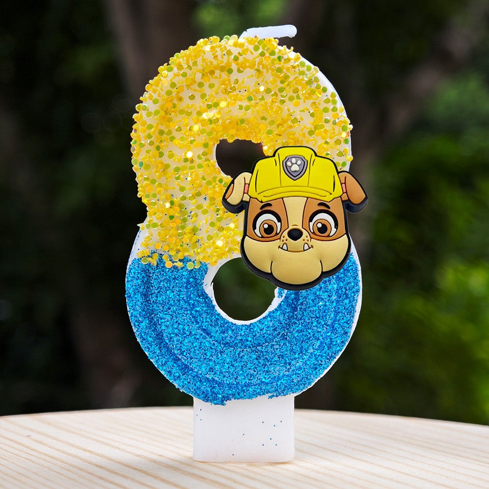 Paw Patrol Candle 0-9 Number Candle Paw Patrol Cartoon Character Party Cake Plug-in Birthday Cake Decoration Baby Shower Gift