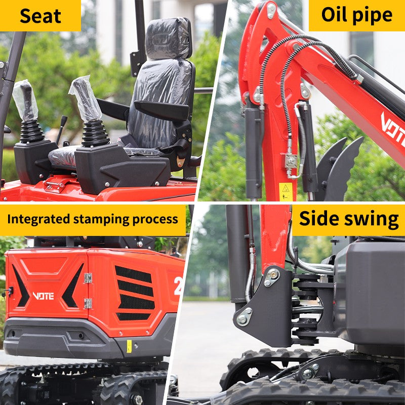 Mini Escavadeira 1 Ton Motor Kubota EURO 5 China Barato 2 Ton Escavadeira de Esteira 1.8 Ton para uso doméstico Escavadeira agrícola de 3 Ton para venda personalizada
