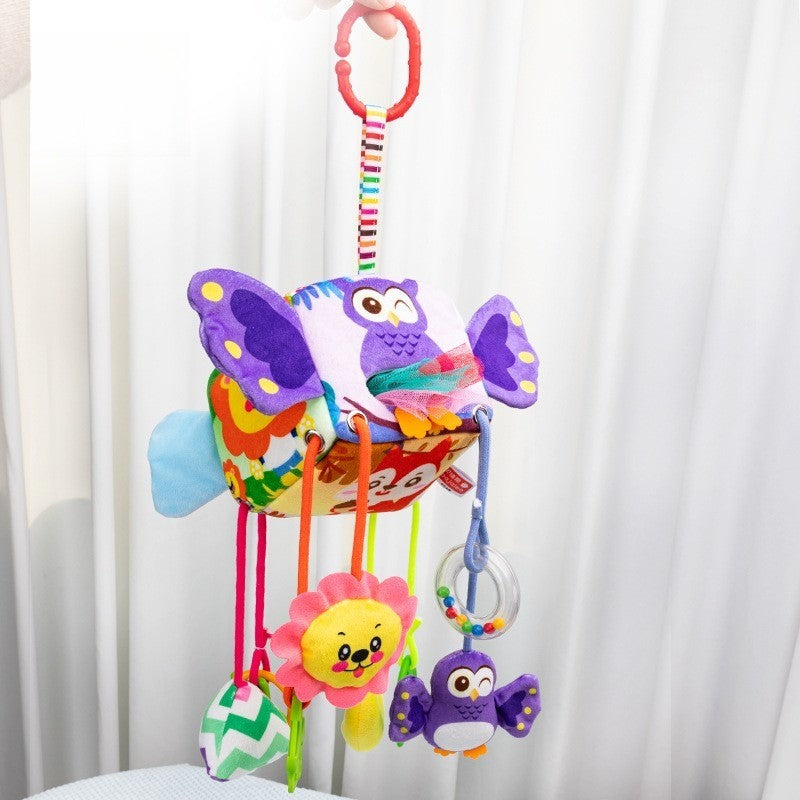 Brinquedos de Chocalho para Bebês Animais de Berço Carrinho de Bebê para Recém-Nascidos Brinquedos de Boneca de Pelúcia Educativos para Treinamento de Habilidades de Agarrar para Bebês de 0 a 12 Meses