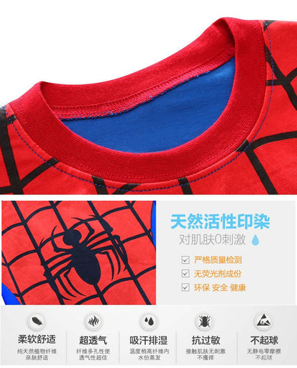 Conjunto de roupa térmica infantil Disney Homem-Aranha Batman Hulk Superman pijama camiseta blusa calça para bebê e criança outono