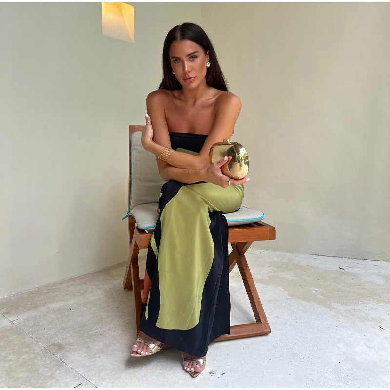 2024 Summer Women Strapless Backless Flower Printed Long Dress Women Sleeveless Off Shoulder Vestidos Plus Size S-3XL Streetwear