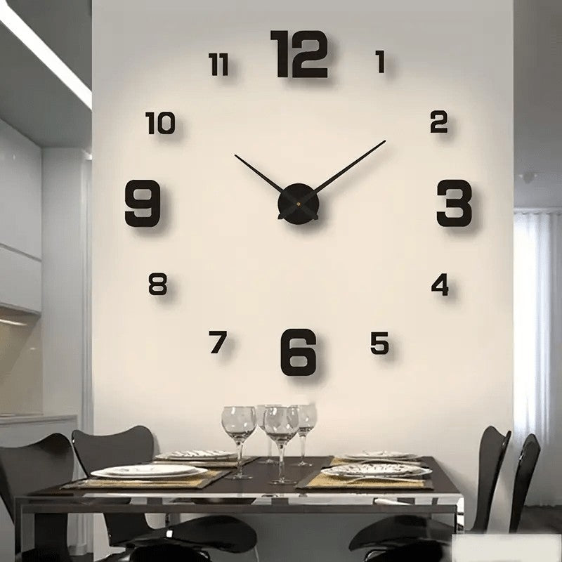 Simple LED wall clock with night light function, silent, modern decorative digital wall clock, DIY 3D digital wall clock