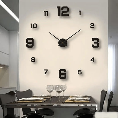 Simple LED wall clock with night light function, silent, modern decorative digital wall clock, DIY 3D digital wall clock