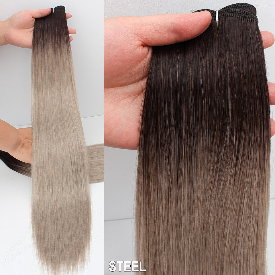 Cabelo Sintético Russo Liso de 65cm 200g, Extensões de Cabelo de Fibra com Bio Proteína Resistente ao Calor, Rabo de Cavalo para Cosplay