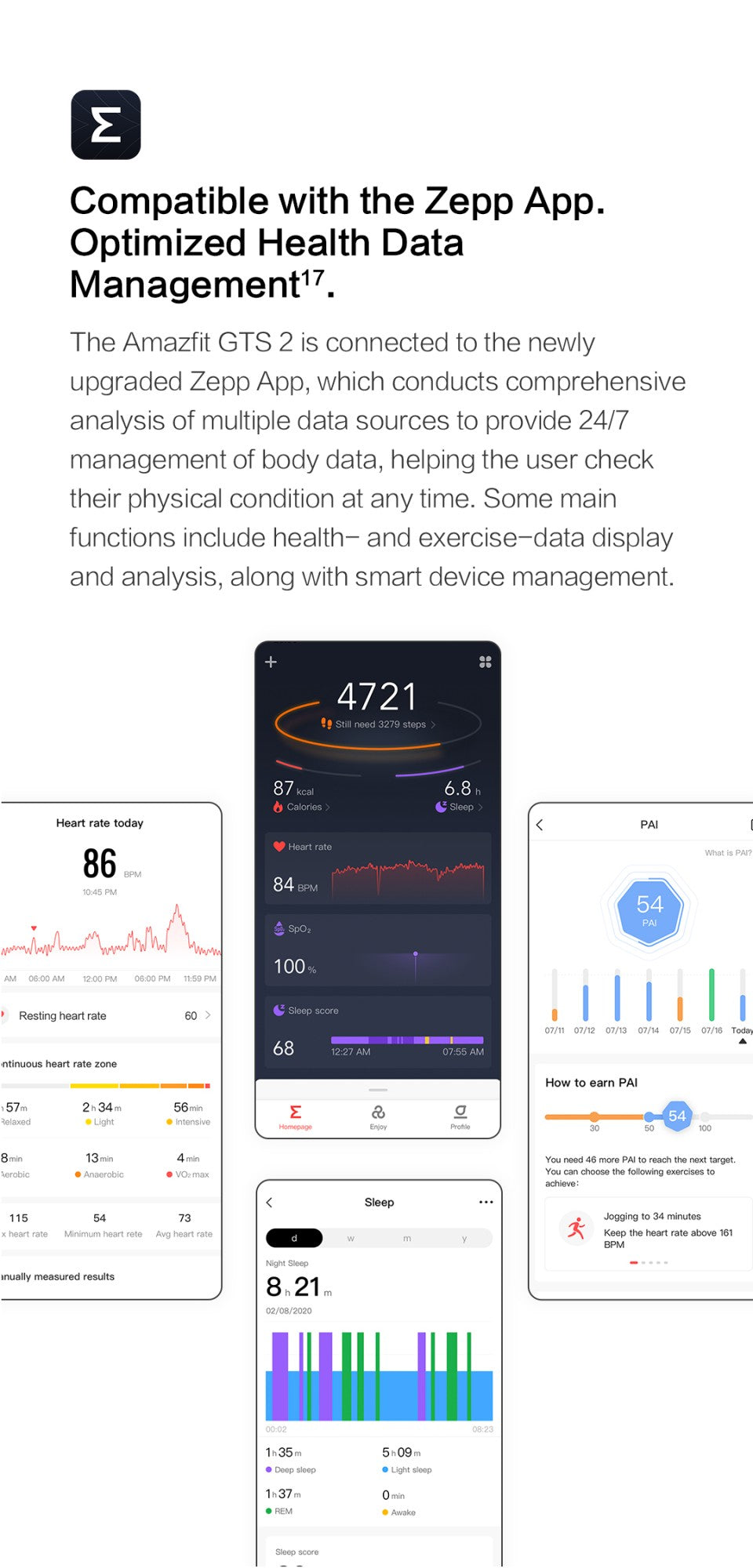 [Nova Versão] Smartwatch Amazfit GTS 2 43mm Rastreamento Completo de Saúde e Fitness Smart Watch com Alexa Integrada