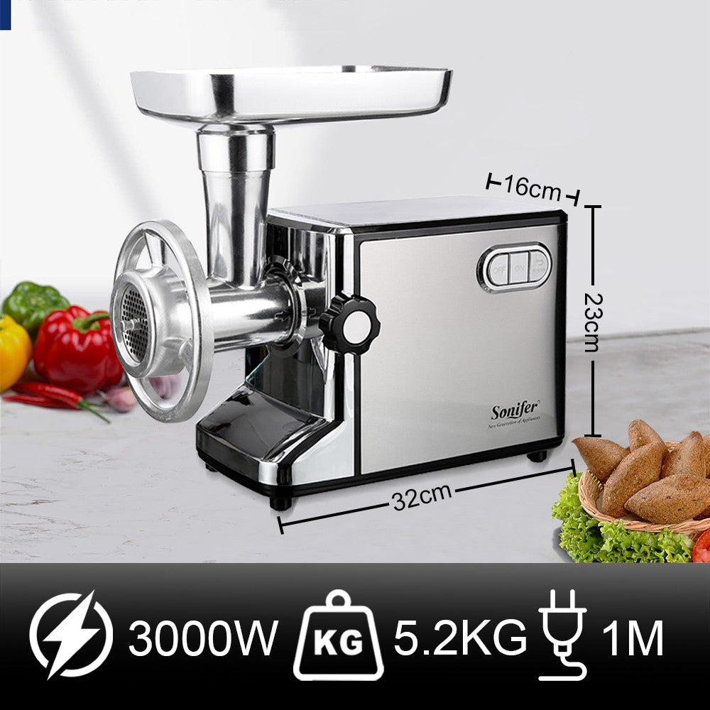 Moedores de Carne Elétricos 3000W Aço Inoxidável Picador Pesado Triturador de Salsicha Processador de Alimentos Eletrodomésticos Moedor Sonifer